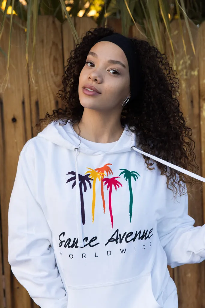 Palm Trees SA Worldwide | White Hoodie