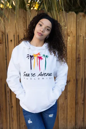 Palm Trees SA Worldwide | White Hoodie