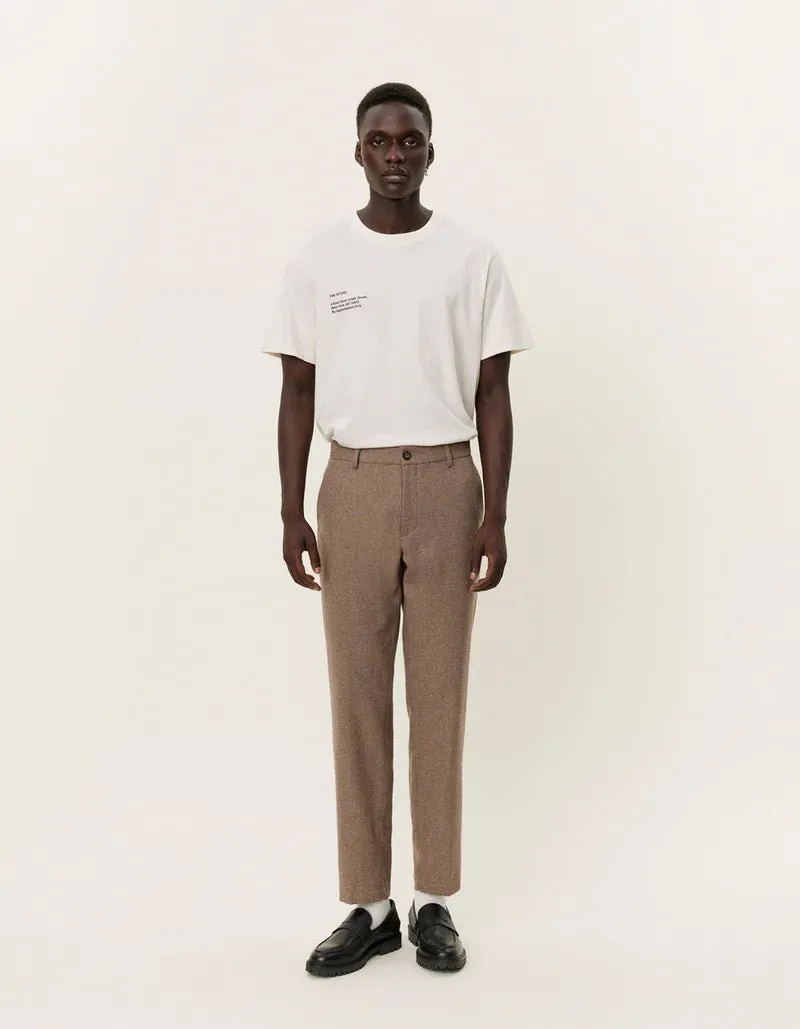 Pantalon COMO REG WOOL SUIT PANTS Desert Taupe Melange