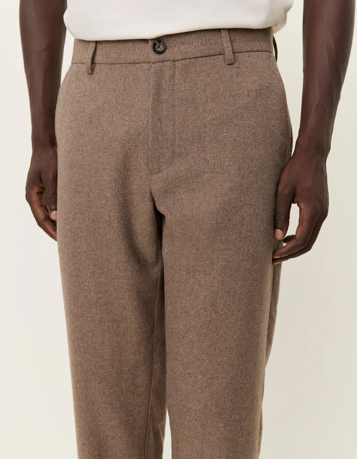 Pantalon COMO REG WOOL SUIT PANTS Desert Taupe Melange