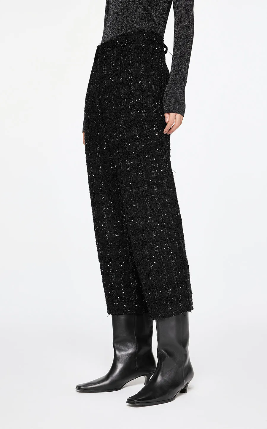 Pants / JNBY Jacquard Raw-Hem Cropped Pants