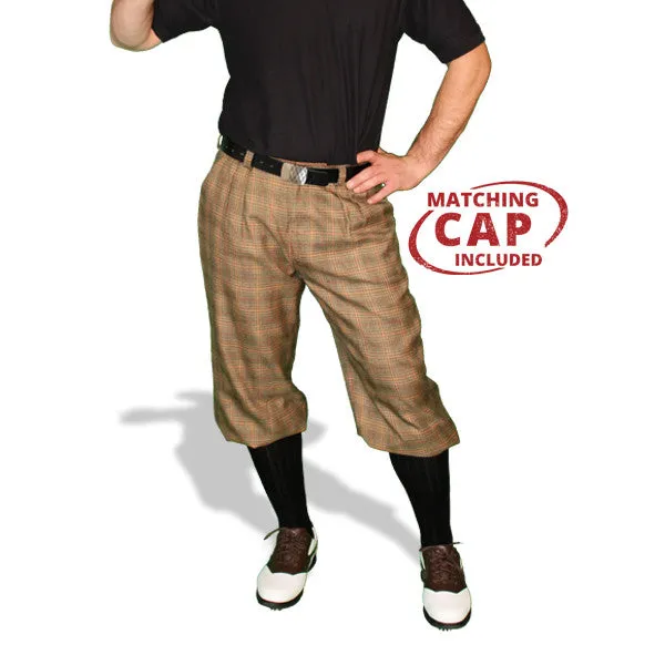'Par 5' Mens Wool Golf Plus Fours Knickers & Cap | Scottsdale