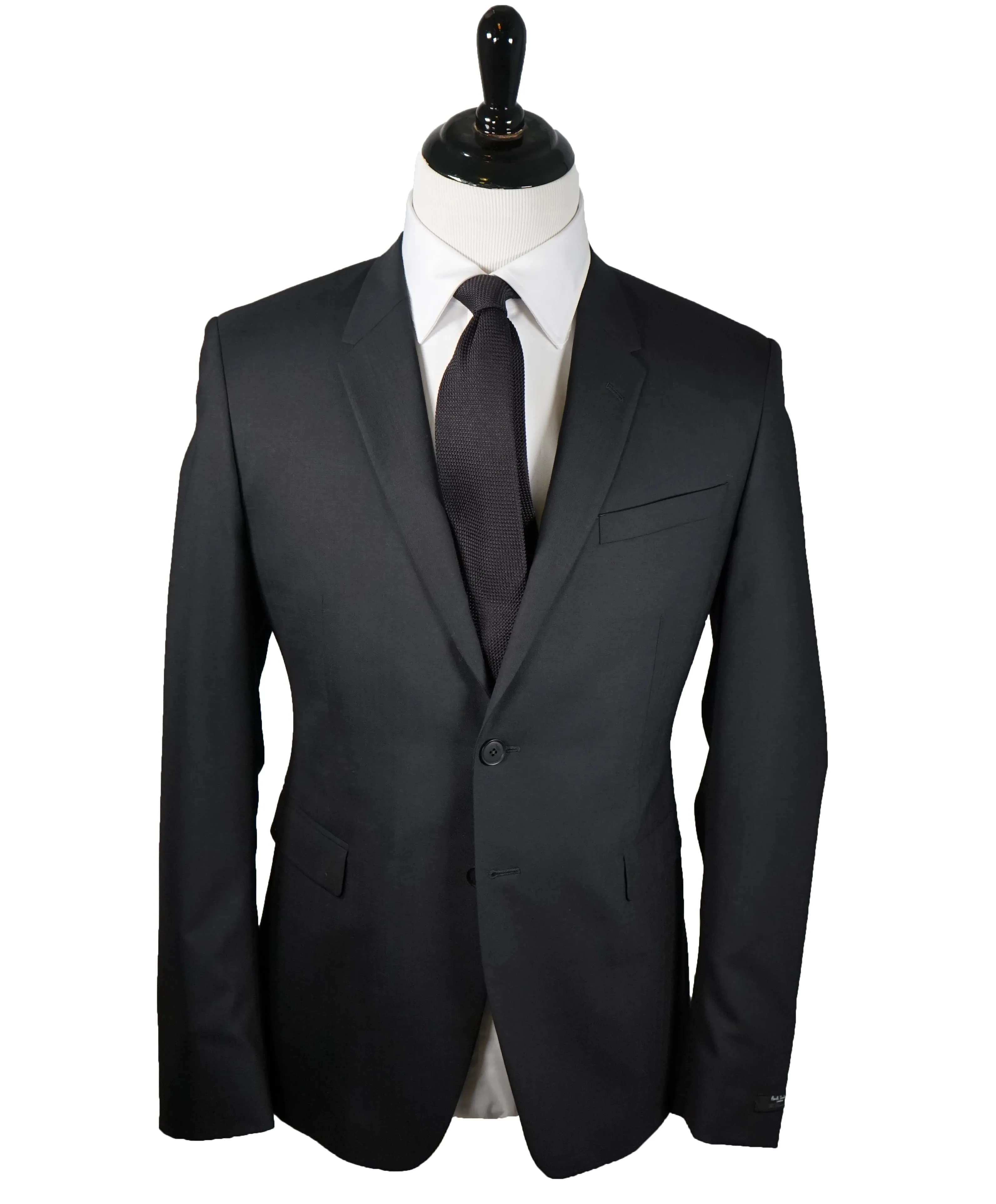 PAUL SMITH - 2-Button Wool “The Kensington” Black Suit- 40R