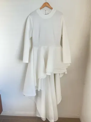 Peplum layered long sleeve dress