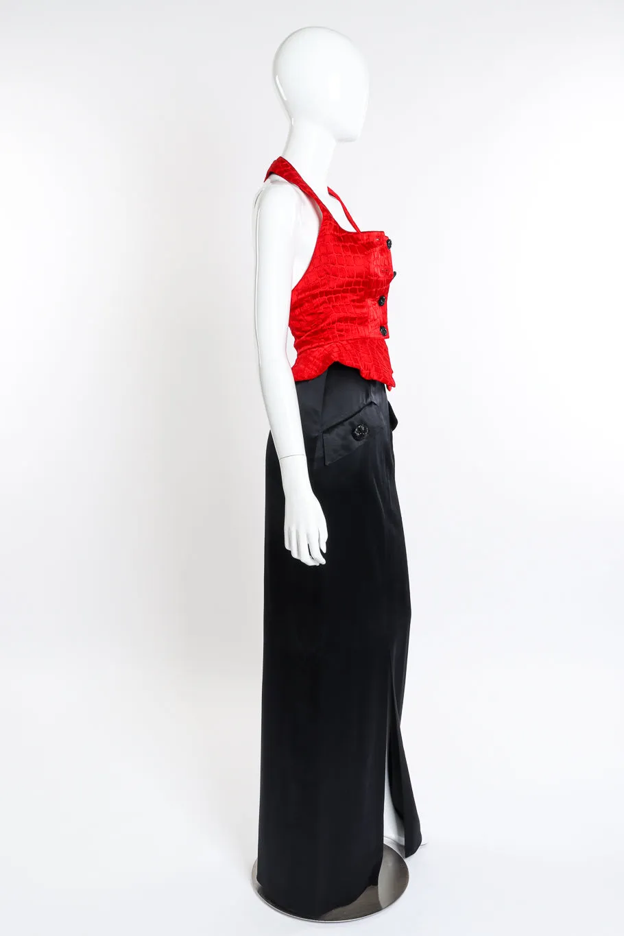 Peplum Vest and Maxi Skirt Set