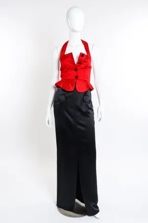 Peplum Vest and Maxi Skirt Set