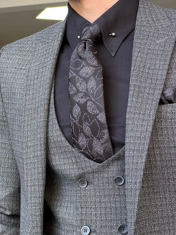 Perris Gray Slim Fit Wool Suit