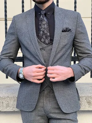 Perris Gray Slim Fit Wool Suit