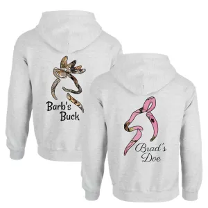 Personalized Buck and Doe Couples Hoodies