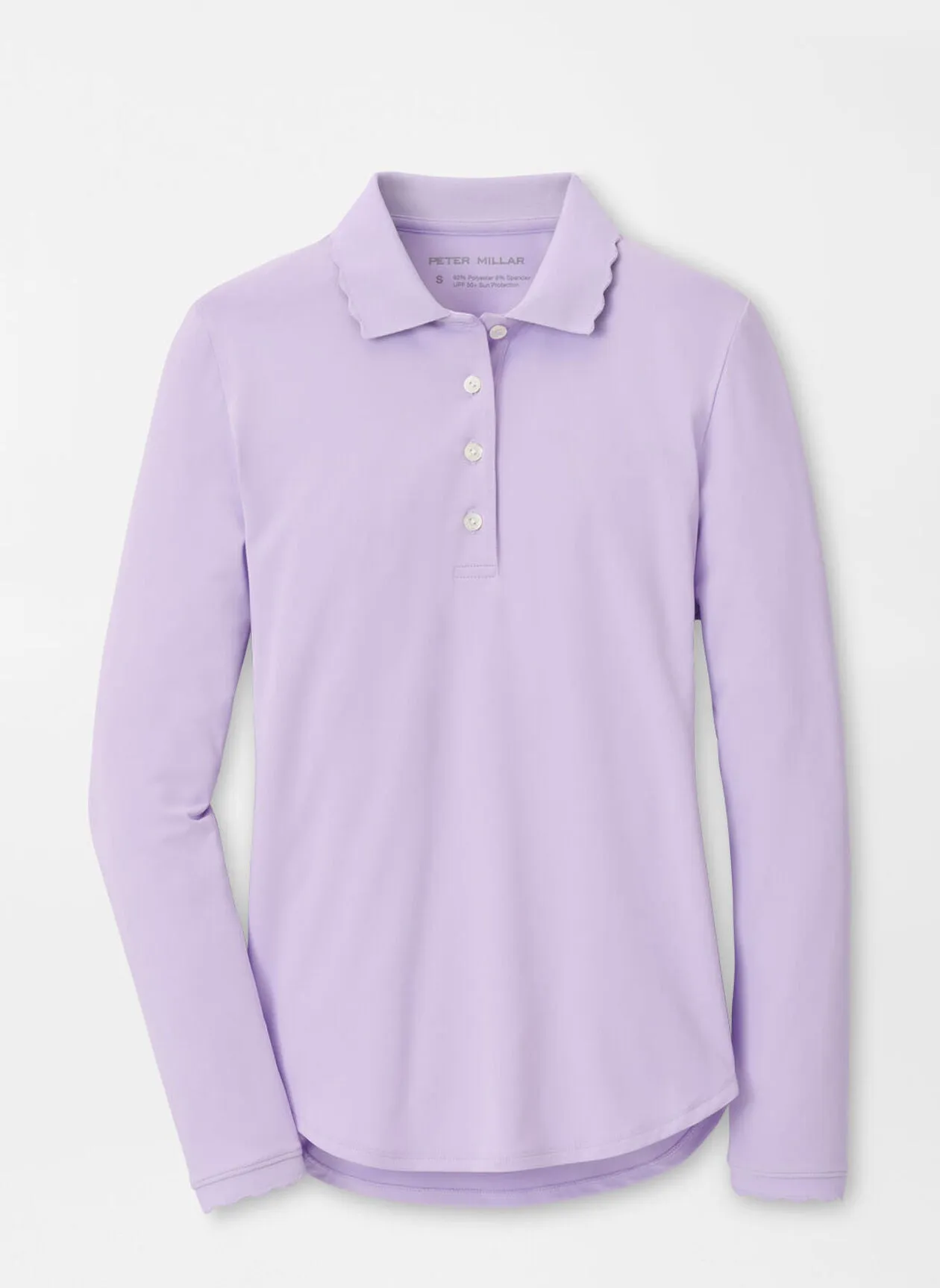 Peter Millar Womens Opal Long Sleeve Stretch Jersey Polo - GARDEN VIOLET