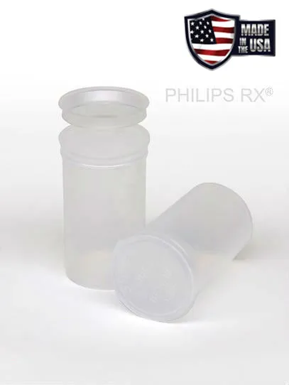 Philips RX 19 Dram Pop Top Vial - 1/8 Oz - Child Resistant - Translucent Clear (225 Count)
