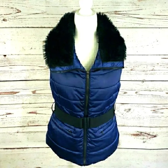 PHILOSOPHY JR. STUDIO Faux Fur Puffer Vest Size M