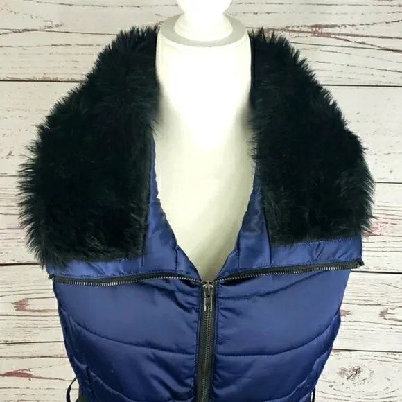 PHILOSOPHY JR. STUDIO Faux Fur Puffer Vest Size M