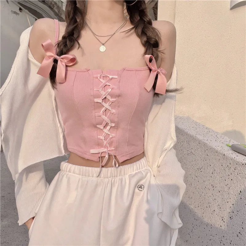 PINK BANDAGE FASHION TUBE TOP UB98055