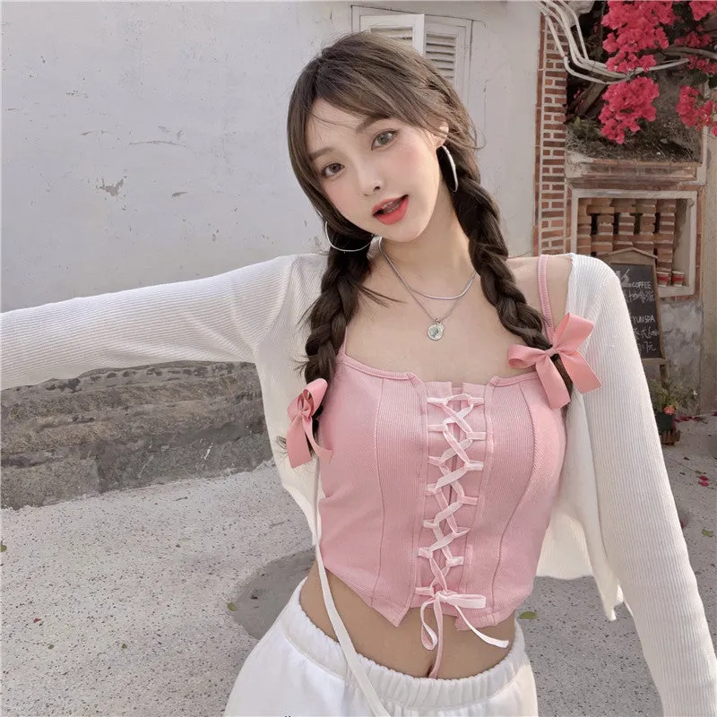 PINK BANDAGE FASHION TUBE TOP UB98055