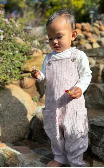 Pink Ribbed Overalls