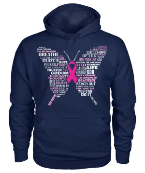 Pink Ribbon Butterfly Hoodies and Sweatshirts