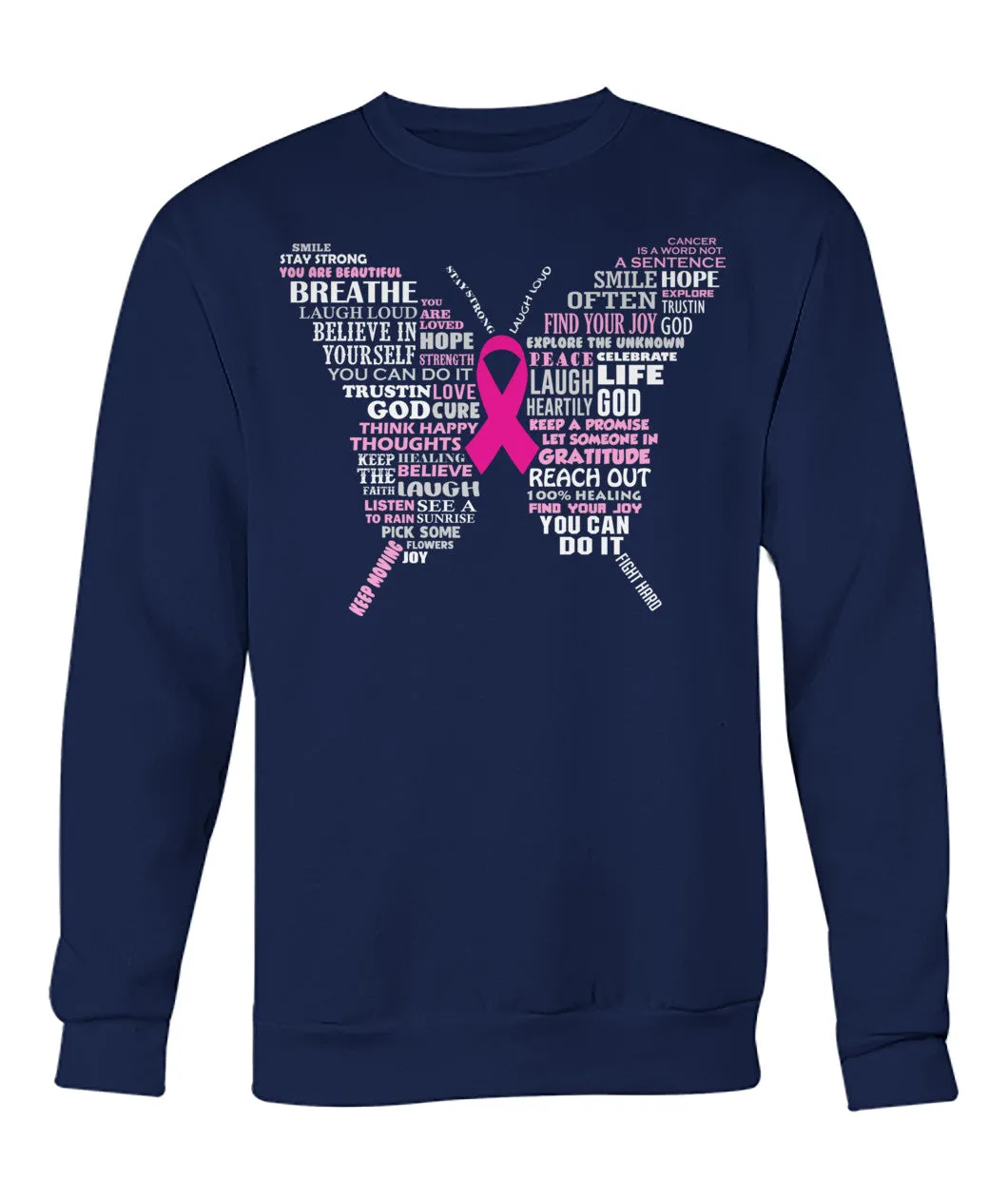 Pink Ribbon Butterfly Hoodies and Sweatshirts