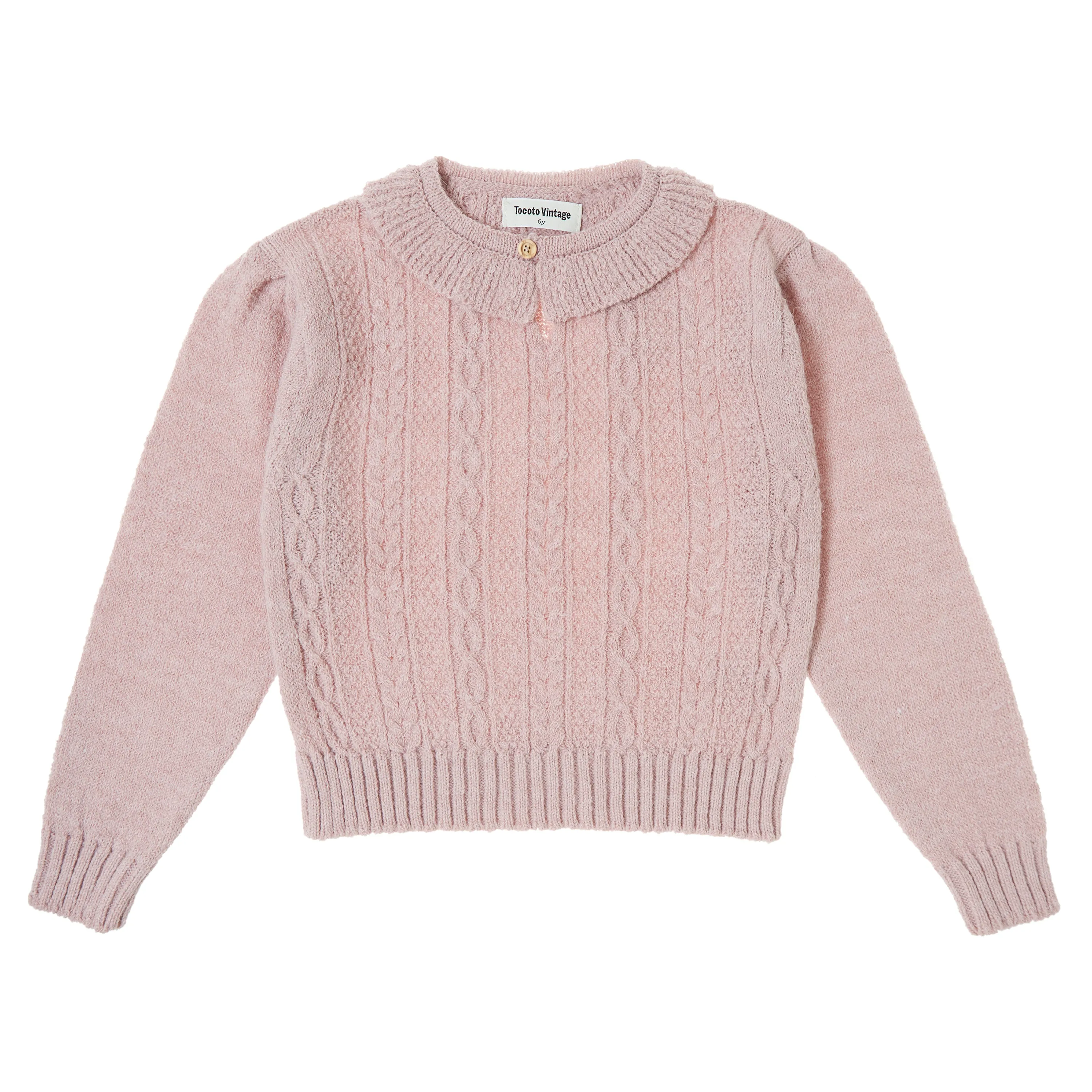 Pink Ruffle Neck Sweater