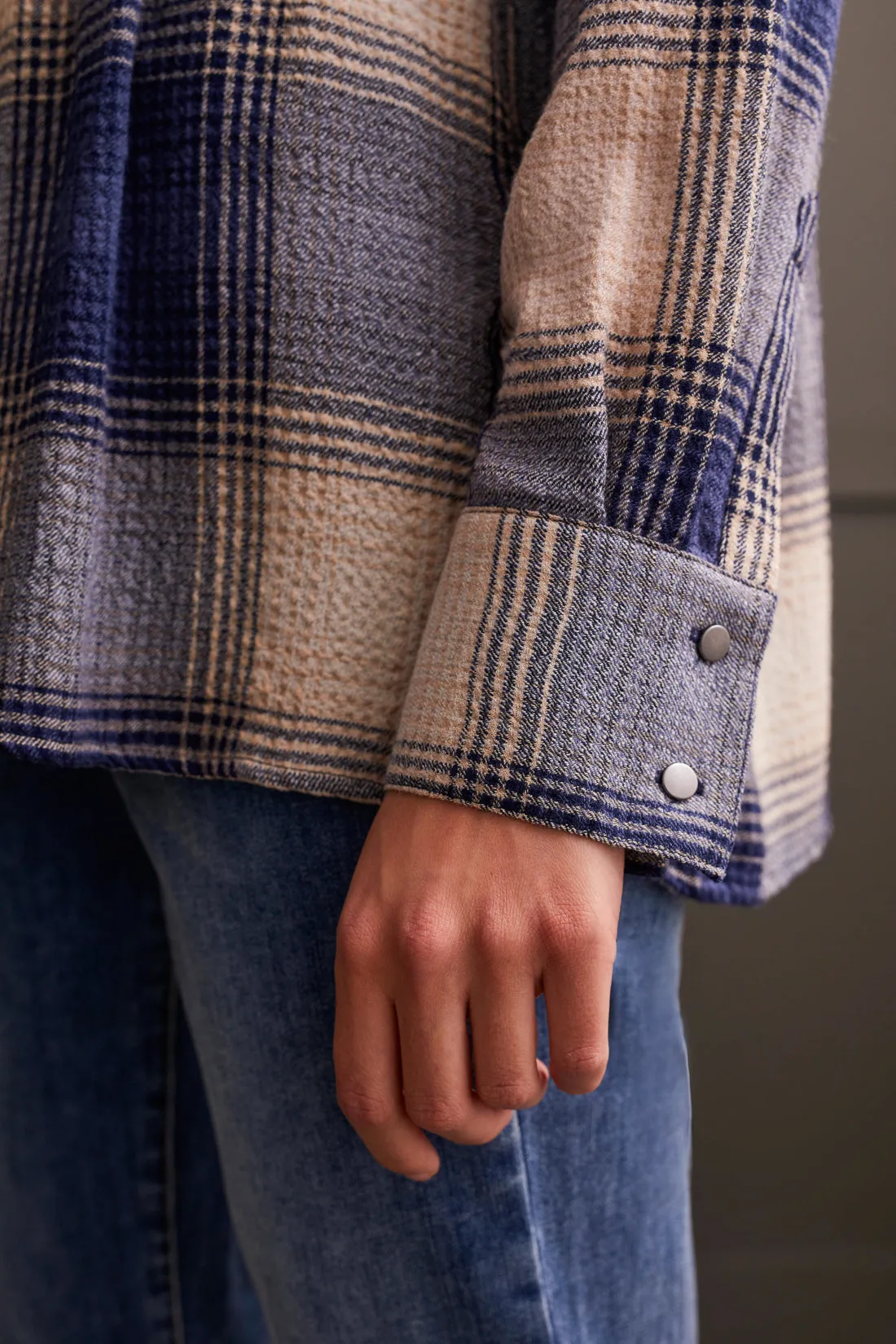 Plaid Peplum Button Up