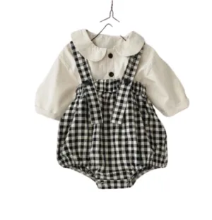 PLAID TWO PIECE OVERALL SET //FINAL SALE