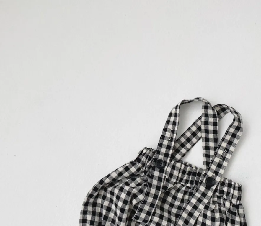 PLAID TWO PIECE OVERALL SET //FINAL SALE