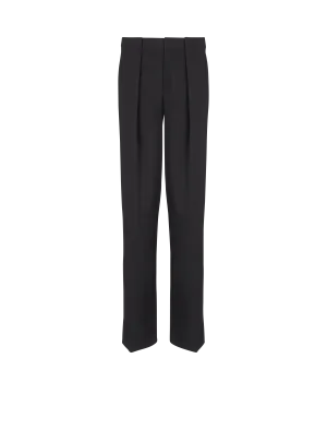 Pleated Grain De Poudre Trousers