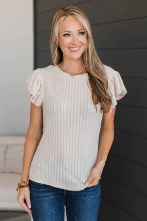 Pledge My Love Ruffled Top- Oatmeal
