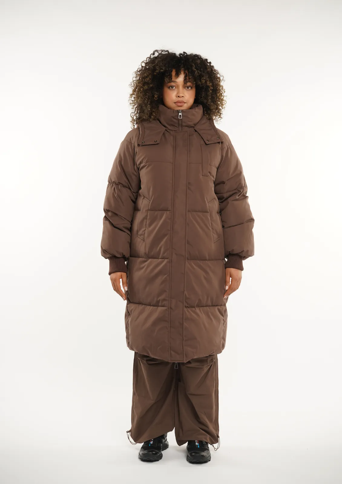 Plus Classic Hooded Long Puffer Coat Splashproof