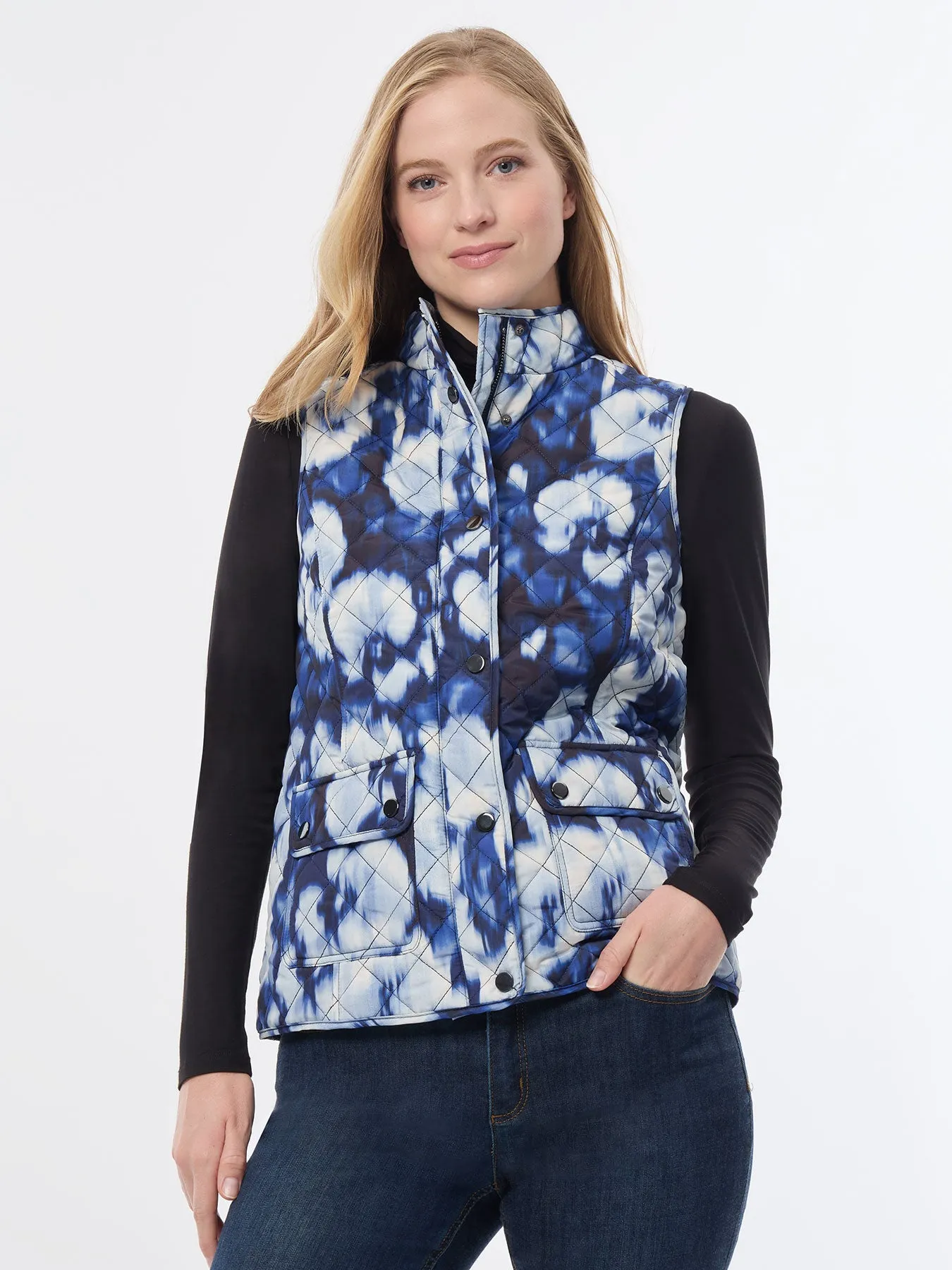 Plus Printed Quilted Puffer Vest
