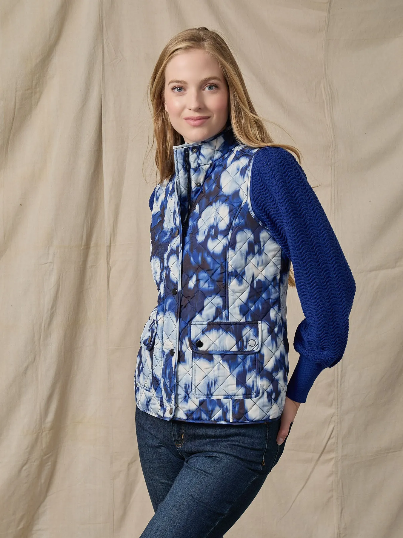 Plus Printed Quilted Puffer Vest