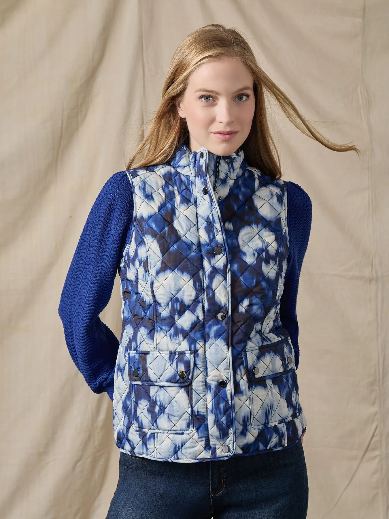 Plus Printed Quilted Puffer Vest