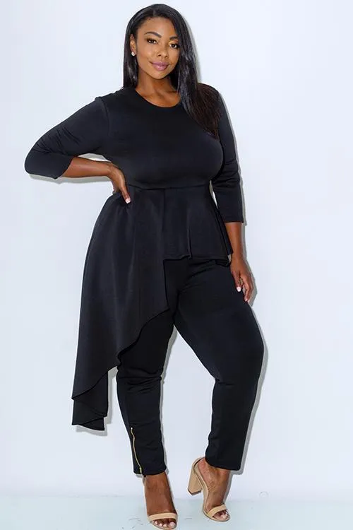 Plus Size Cascade Peplum Glam Ruffle Top [SALE]