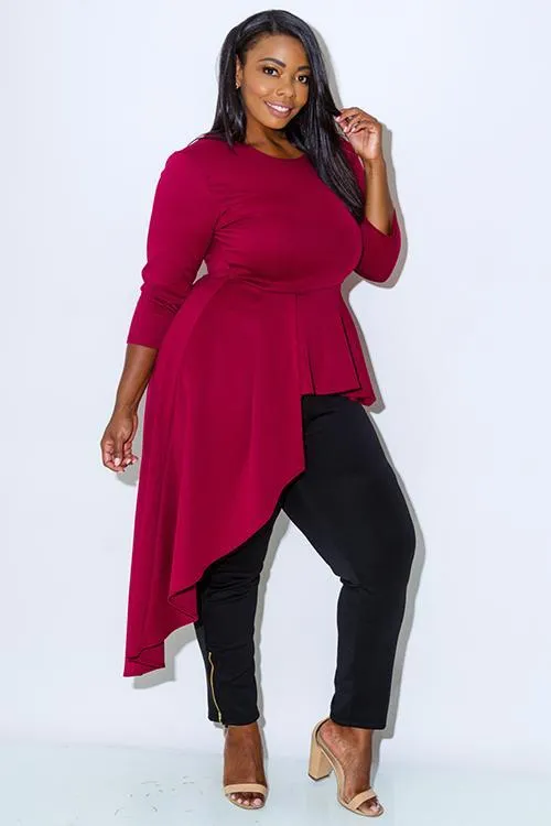 Plus Size Cascade Peplum Glam Ruffle Top [SALE]