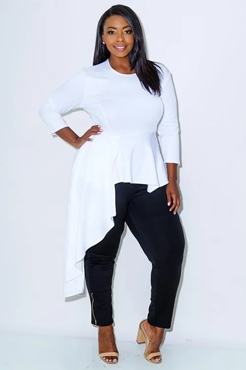 Plus Size Cascade Peplum Glam Ruffle Top [SALE]