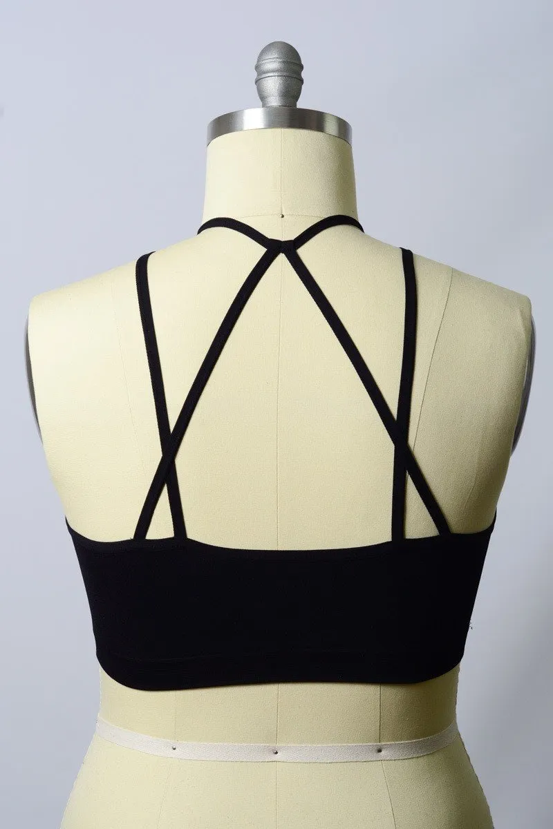 Plus Size Floral Cutout Seamless Crop Top
