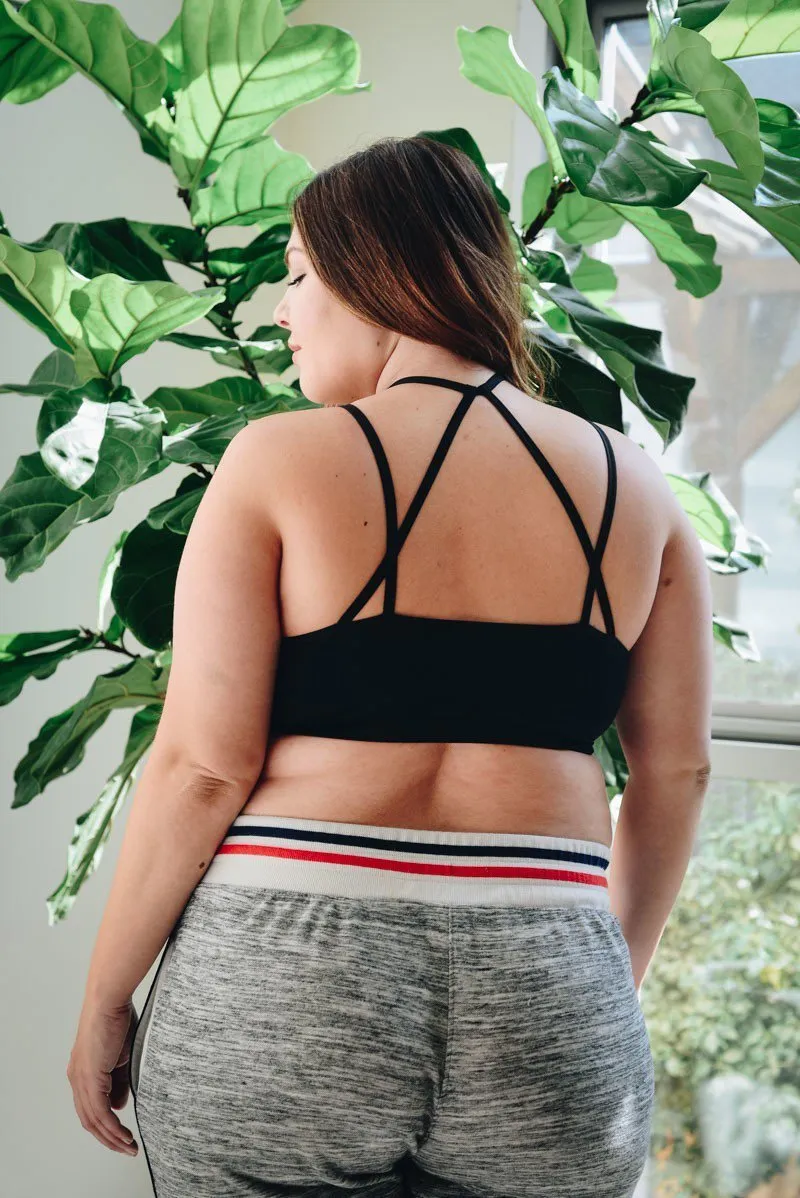 Plus Size Floral Cutout Seamless Crop Top