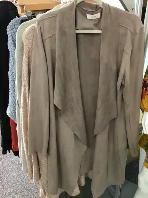 Plus Size: Mocha Faux Suede Jacket