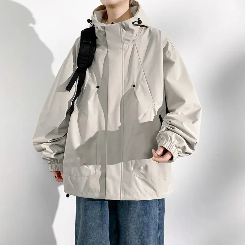 Plus Size New Camping Jacket Men Windbreak Coat Plus Size 8XL Fashion Casual Waterproof Jacket Male Solid Color Outerwear M-8xl
