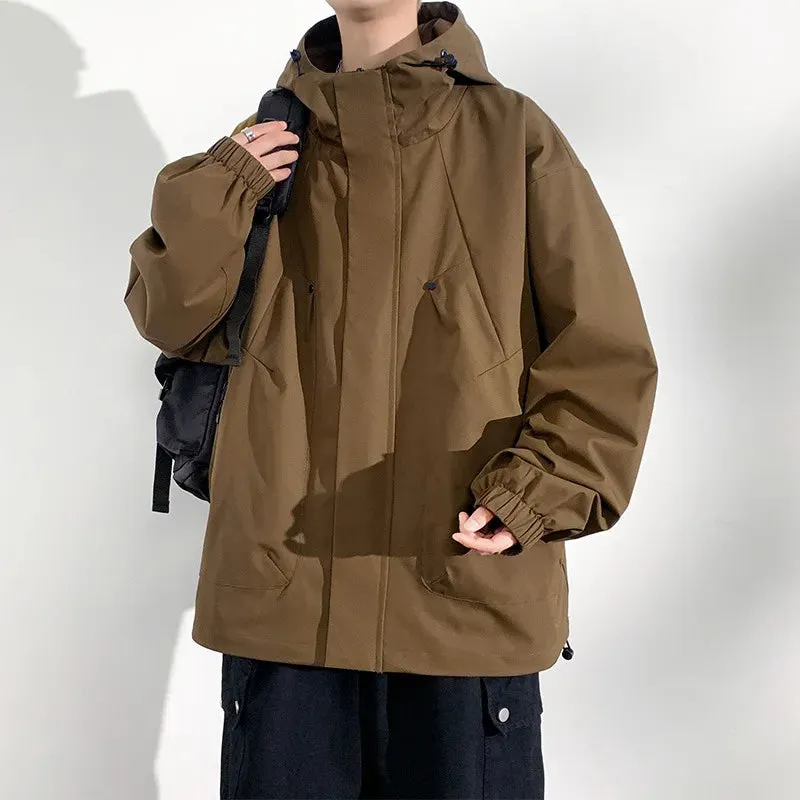 Plus Size New Camping Jacket Men Windbreak Coat Plus Size 8XL Fashion Casual Waterproof Jacket Male Solid Color Outerwear M-8xl