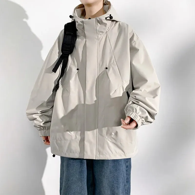 Plus Size New Camping Jacket Men Windbreak Coat Plus Size 8XL Fashion Casual Waterproof Jacket Male Solid Color Outerwear M-8xl