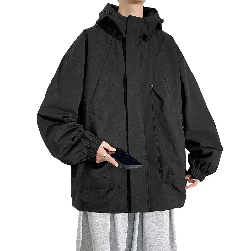Plus Size New Camping Jacket Men Windbreak Coat Plus Size 8XL Fashion Casual Waterproof Jacket Male Solid Color Outerwear M-8xl