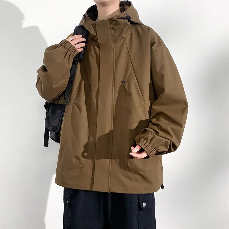 Plus Size New Camping Jacket Men Windbreak Coat Plus Size 8XL Fashion Casual Waterproof Jacket Male Solid Color Outerwear M-8xl