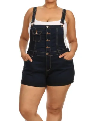 Plus Size Picnic Days Blue Denim Overalls