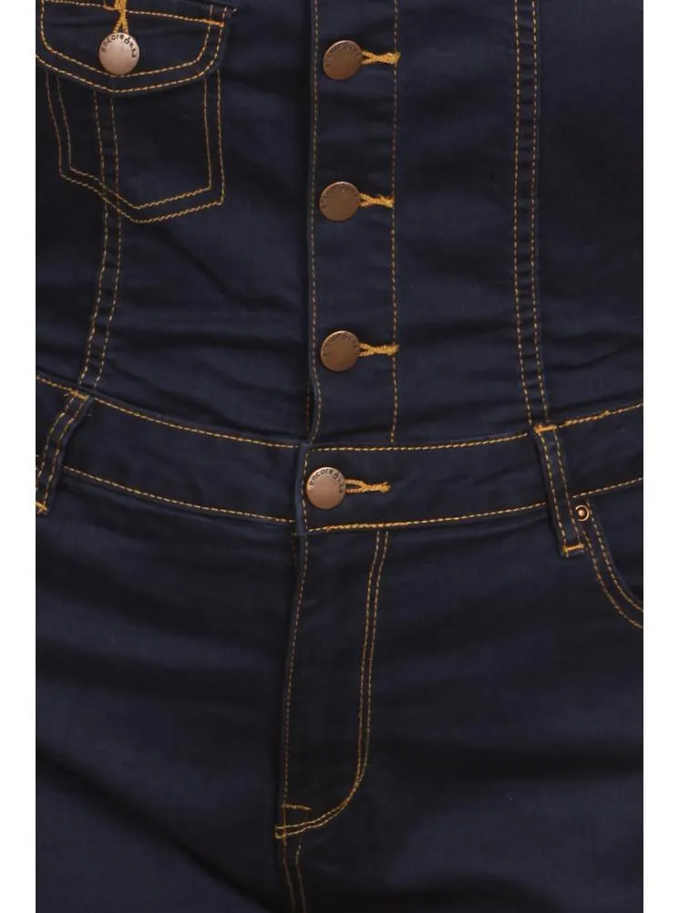 Plus Size Picnic Days Blue Denim Overalls