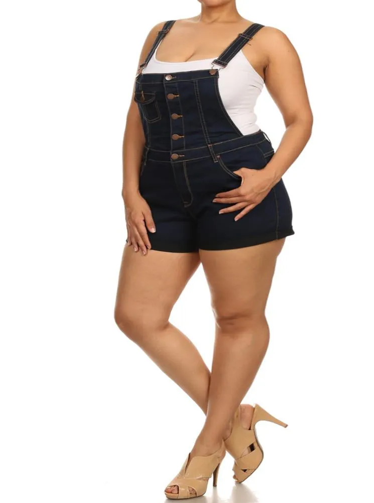 Plus Size Picnic Days Blue Denim Overalls