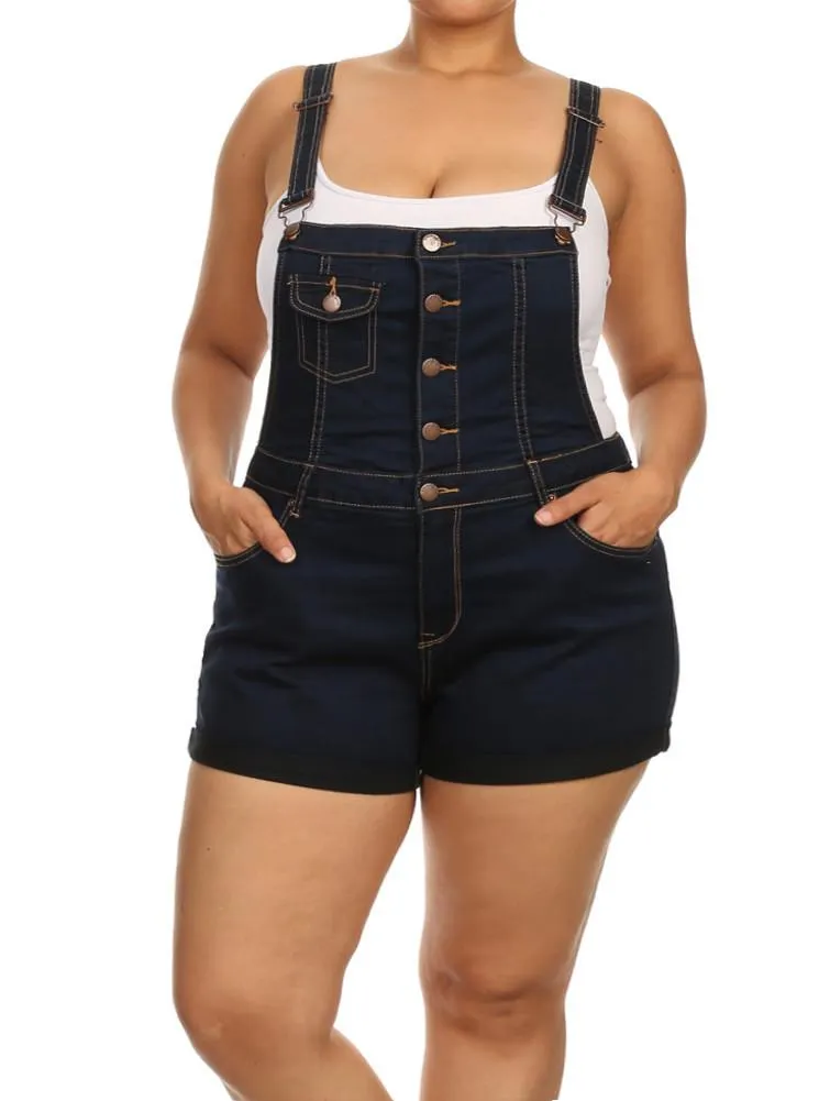 Plus Size Picnic Days Blue Denim Overalls