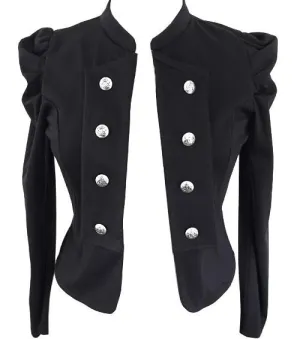Plus Size Poof Sleeve Commander Jacket