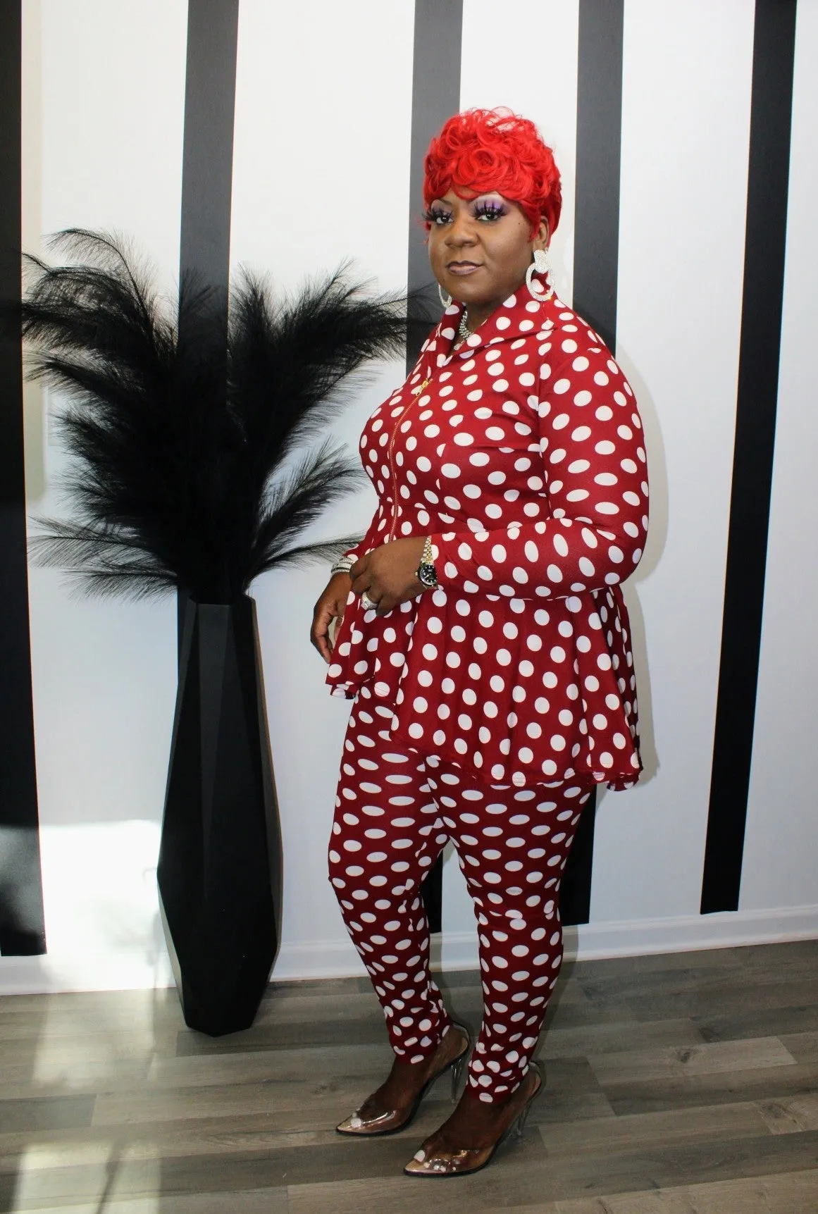Polka Dot Peplum