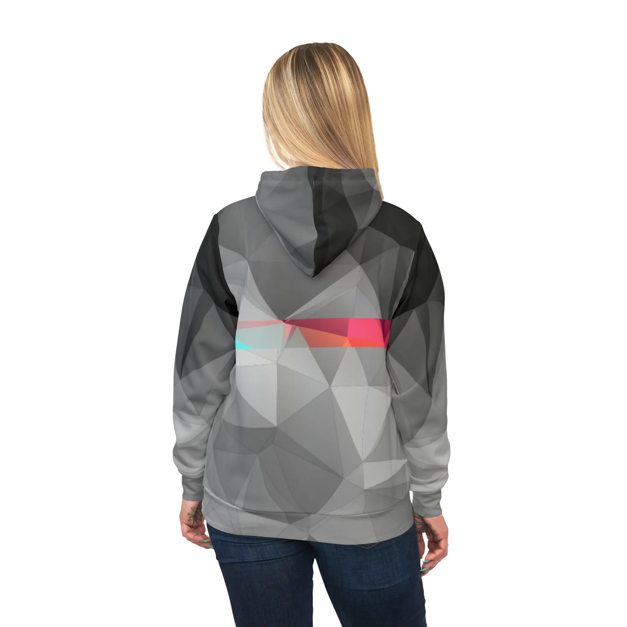 Polygon Contrast Athletic Hoodie (AOP)